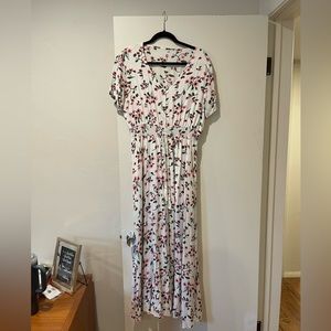 White floral maxi dress